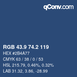Color code: RGB 43.9 74.2 119 | qconv.com
