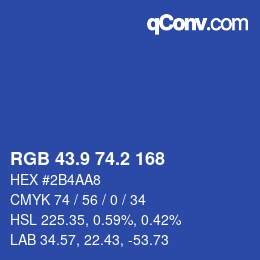 Color code: RGB 43.9 74.2 168 | qconv.com