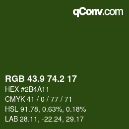カラーコード: RGB 43.9 74.2 17 | qconv.com