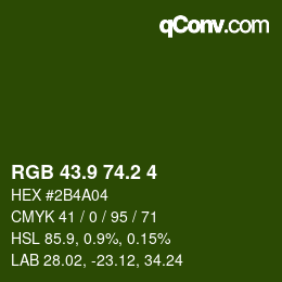 カラーコード: RGB 43.9 74.2 4 | qconv.com