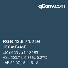 Color code: RGB 43.9 74.2 94 | qconv.com
