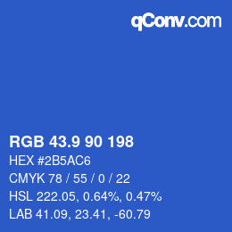 カラーコード: RGB 43.9 90 198 | qconv.com