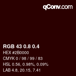 カラーコード: RGB 43 0.8 0.4 | qconv.com