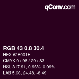カラーコード: RGB 43 0.8 30.4 | qconv.com