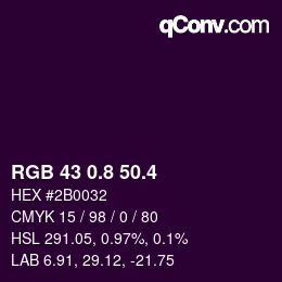 カラーコード: RGB 43 0.8 50.4 | qconv.com
