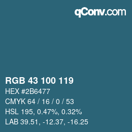 Color code: RGB 43 100 119 | qconv.com