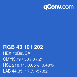Color code: RGB 43 101 202 | qconv.com