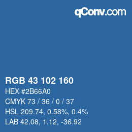 Color code: RGB 43 102 160 | qconv.com