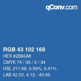 Color code: RGB 43 102 168 | qconv.com