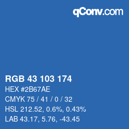 Color code: RGB 43 103 174 | qconv.com