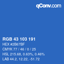 カラーコード: RGB 43 103 191 | qconv.com