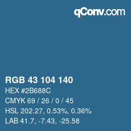 Color code: RGB 43 104 140 | qconv.com