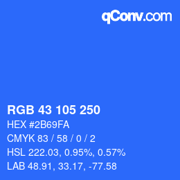 Color code: RGB 43 105 250 | qconv.com
