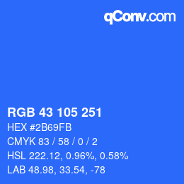 Color code: RGB 43 105 251 | qconv.com