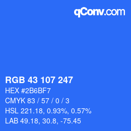 颜色代码: RGB 43 107 247 | qconv.com