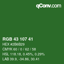 Farbcode: RGB 43 107 41 | qconv.com