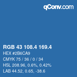 カラーコード: RGB 43 108.4 169.4 | qconv.com