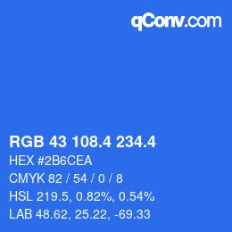 カラーコード: RGB 43 108.4 234.4 | qconv.com