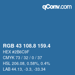 カラーコード: RGB 43 108.8 159.4 | qconv.com