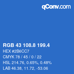 カラーコード: RGB 43 108.8 199.4 | qconv.com
