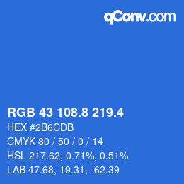 カラーコード: RGB 43 108.8 219.4 | qconv.com