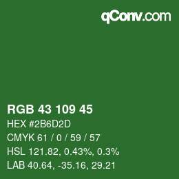 Código de color: RGB 43 109 45 | qconv.com