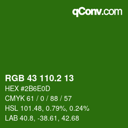 カラーコード: RGB 43 110.2 13 | qconv.com