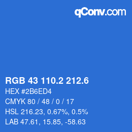 カラーコード: RGB 43 110.2 212.6 | qconv.com