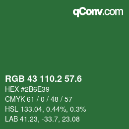 カラーコード: RGB 43 110.2 57.6 | qconv.com
