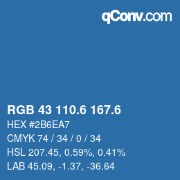カラーコード: RGB 43 110.6 167.6 | qconv.com