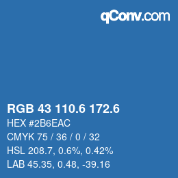 カラーコード: RGB 43 110.6 172.6 | qconv.com
