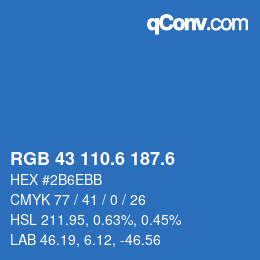 カラーコード: RGB 43 110.6 187.6 | qconv.com