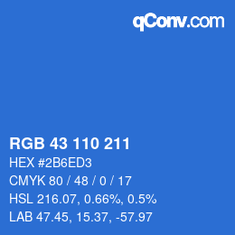 カラーコード: RGB 43 110 211 | qconv.com