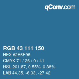 Color code: RGB 43 111 150 | qconv.com