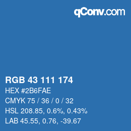 カラーコード: RGB 43 111 174 | qconv.com