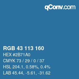 Color code: RGB 43 113 160 | qconv.com
