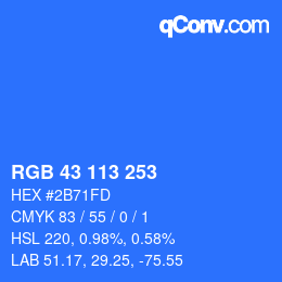 Color code: RGB 43 113 253 | qconv.com