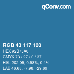 Color code: RGB 43 117 160 | qconv.com