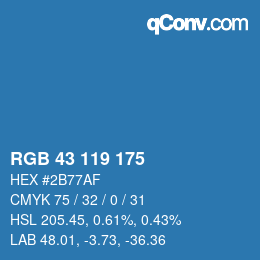 Color code: RGB 43 119 175 | qconv.com