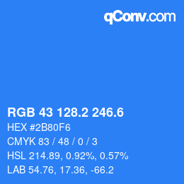 カラーコード: RGB 43 128.2 246.6 | qconv.com