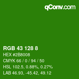 Farbcode: RGB 43 128 8 | qconv.com