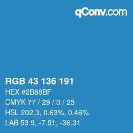 Color code: RGB 43 136 191 | qconv.com