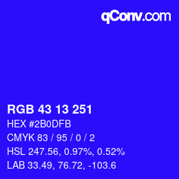 Color code: RGB 43 13 251 | qconv.com