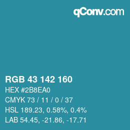 Color code: RGB 43 142 160 | qconv.com