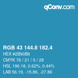 カラーコード: RGB 43 144.8 182.4 | qconv.com