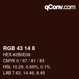 Farbcode: RGB 43 14 8 | qconv.com