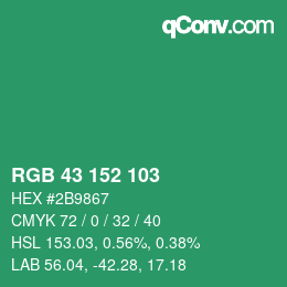 Color code: RGB 43 152 103 | qconv.com