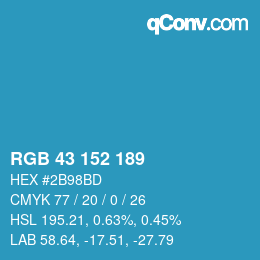 Color code: RGB 43 152 189 | qconv.com