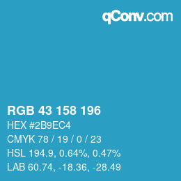 Color code: RGB 43 158 196 | qconv.com