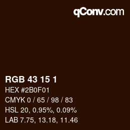 Color code: RGB 43 15 1 | qconv.com